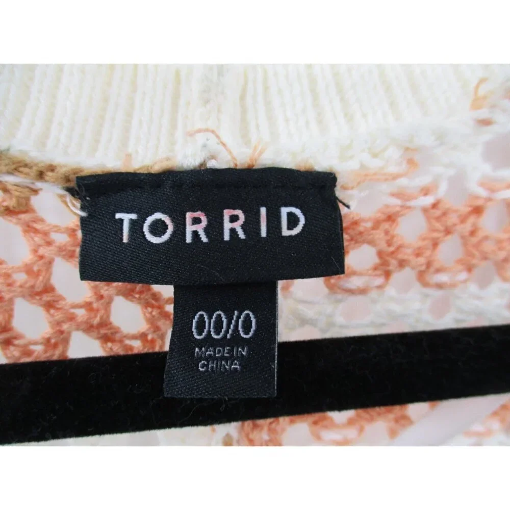 Torrid Womens Sweater Cardigan Boho Beach Size 00 0 M L Casual Open Front